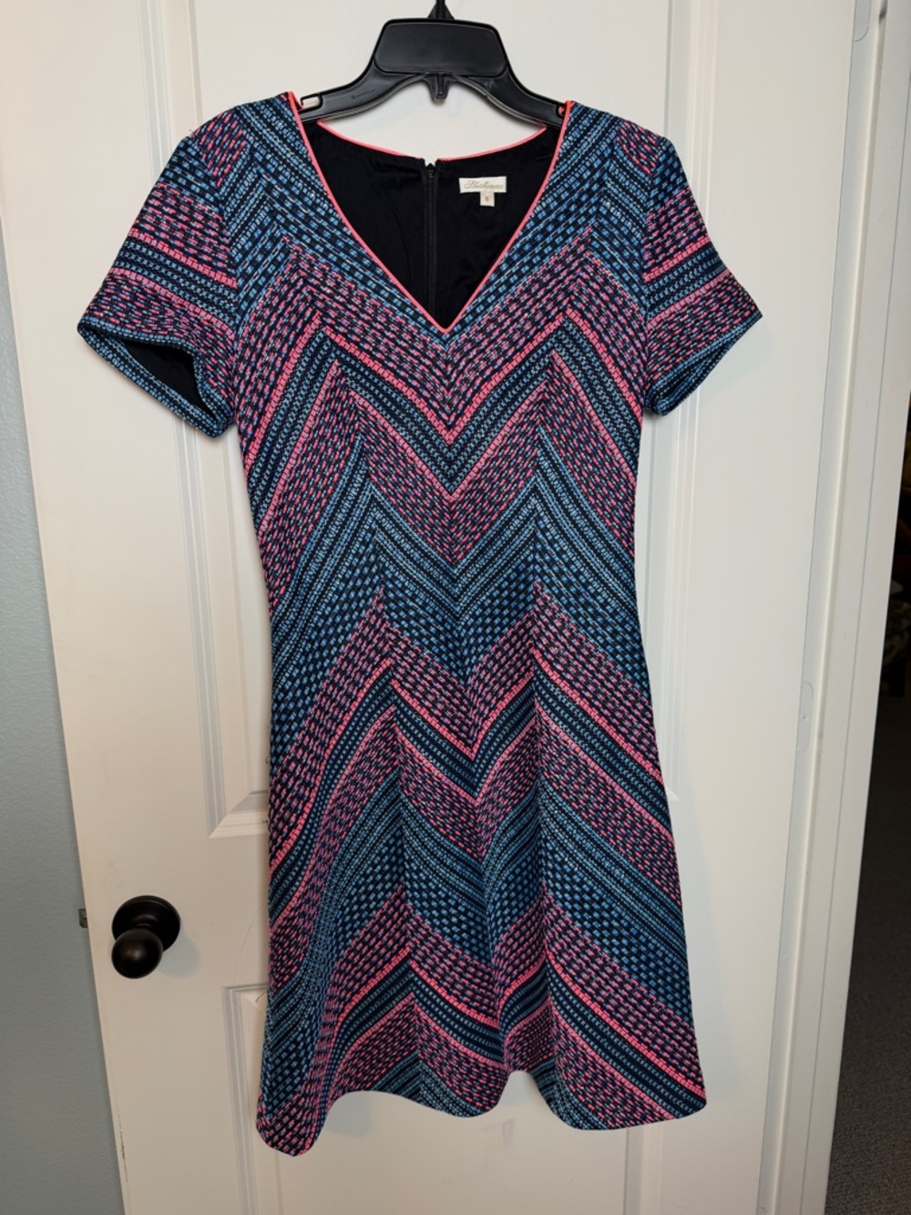 Shoshanna Metallic Tweed Chevron Dress